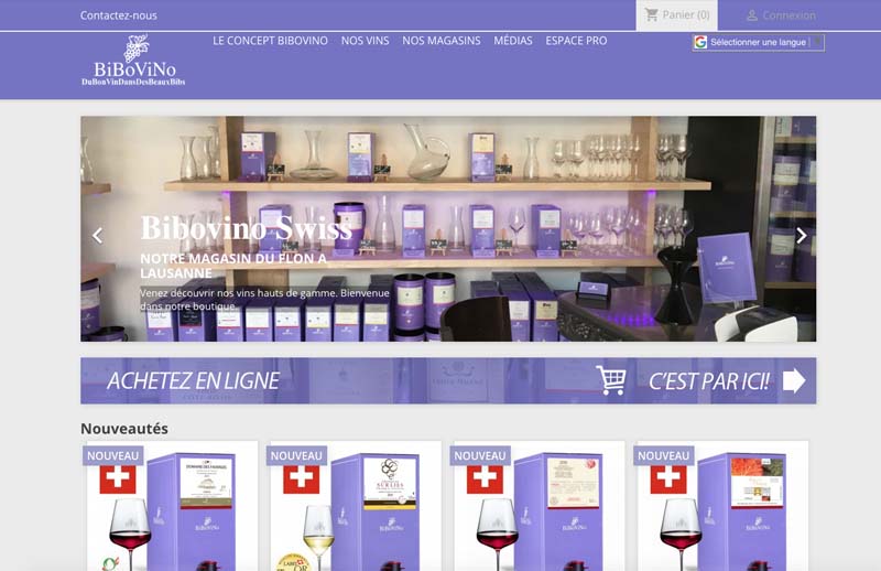 Site internet de vente de vin en Bag-In-Box®